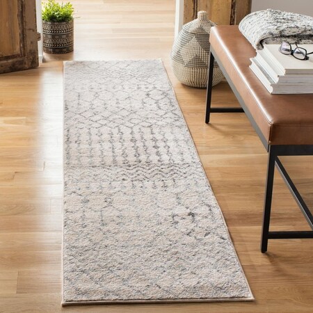 Safavieh 2 x 8 ft. Tulum Rectangle Power Loomed Area RugIvory & Grey TUL270A-28